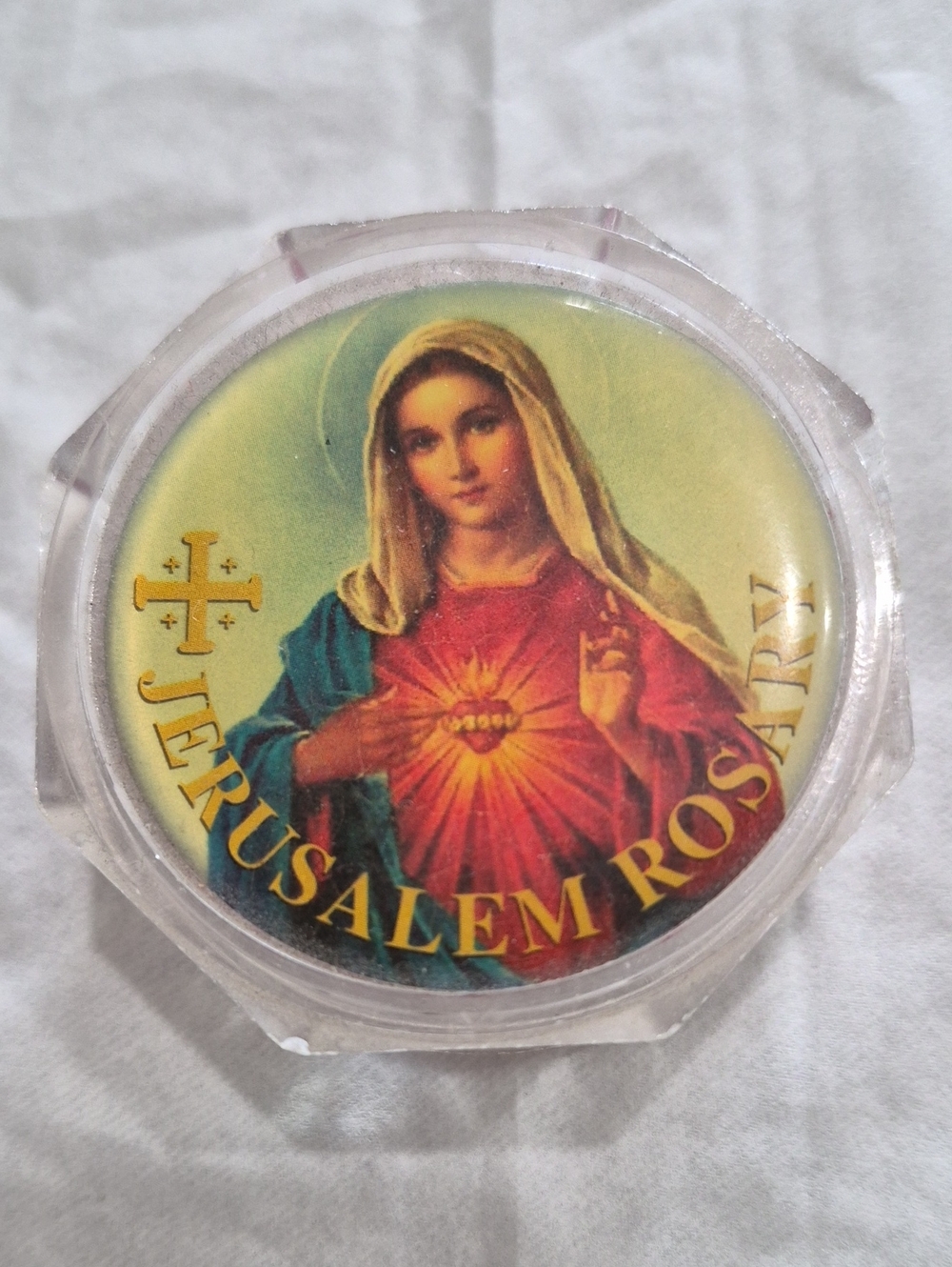 Jerusalem Rose Scented Maroon Wood Rosary & Case Holy Land
